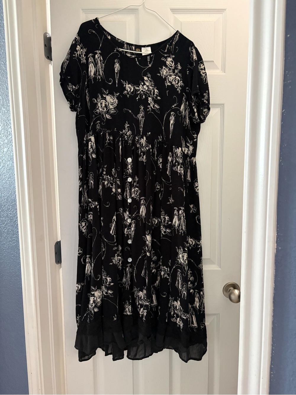 Bila Black Maxi Dress with White Floral Print